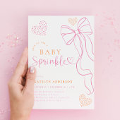 Pink Bow Sprinkle Baby Shower Invitation 招待状