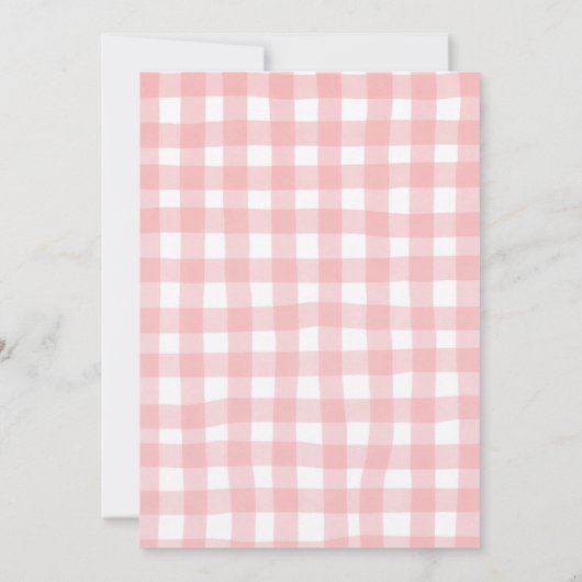 Pink Bow Strawberry Baby Shower Invitation 招待状 (裏面)