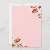 Pink Bow Strawberry Bridal Shower Invitation 招待状 (裏面)