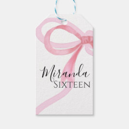 Pink Bow Sweet Sixteen Birthdaetiqueta para regalo ギフトタグ