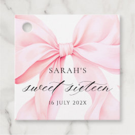 Pink Bow Sweet Sixteen Birthday フェイバータグ