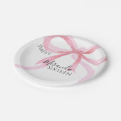 Pink Bow Sweet Sixteen Birthday ペーパープレート (アングル)