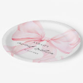 Pink Bow Sweet Sixteen Birthday ペーパープレート (アングル)