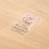 Pink Bow Sweet Sixteen Birthday Acrylic Invitation アクリル招待状 (レイダウン)
