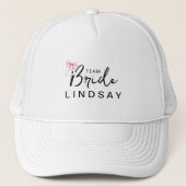 Pink Bow Team Bride Bachelorette Party  キャップ (正面)