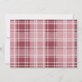 Pink Bow Teddy Bear Tartan Photo Birthday 招待状 (裏面)