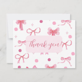 Pink Bow Thank you card ノートカード