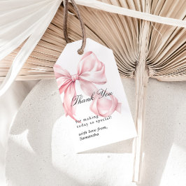 Pink Bow Thank You Tag Coquette Bow Favors Tag ギフトタグ