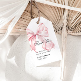 Pink Bow Thank You Tag Coquette Bow Favors Tag ギフトタグ