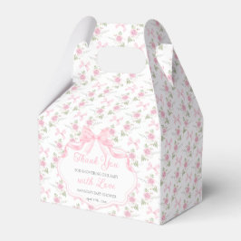 Pink Bow Toile De Jouy Girl Baby Shower フェイバーボックス