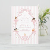 Pink Bow Tutu Cute Ballerina Birthday Invitation 招待状 (スタンド正面)