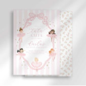 Pink Bow Tutu Cute Ballerina Birthday Invitation 招待状