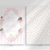 Pink Bow Tutu Cute Ballerina Birthday Invitation 招待状