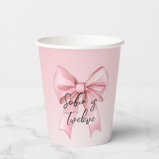 Pink Bow Twelve Birthday  紙コップ (裏面)