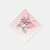 Pink Bow Twelve Birthday Paper Napkin スタンダードカクテルナプキン (角)