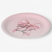 Pink Bow Twelve Birthday Paper Plate ペーパープレート (アングル)