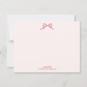 Pink Bow Valentine’s Day Note Card 招待状 (正面)