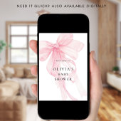 Pink Bow Welcome to Baby Shower ポスター