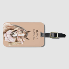 Pink Bow Western Farm Cowgirl Horse ラゲッジタグ