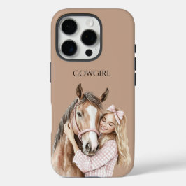 Pink Bow Western Farm Cowgirl Horse iPhone 16 Proケース