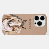 Pink Bow Western Farm Cowgirl Horse Case-Mate iPhoneケース (裏面 (横))
