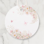 Pink Bow Wildflower Baby Shower Thank You フェイバータグ (裏面)