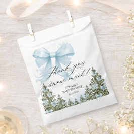 Pink Bow Winter Baby Shower Thank You フェイバーバッグ