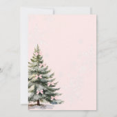 Pink Bow Winter Girl 1st Birthday 招待状 (裏面)