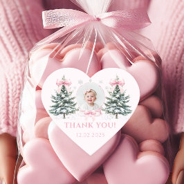 Pink Bow Winter Onederland Heart Sticker ハートシール