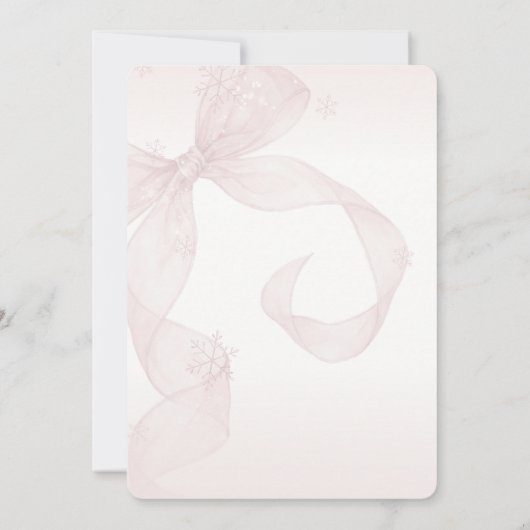 Pink Bow Winter Thirty Birthday Girl Party 招待状 (裏面)