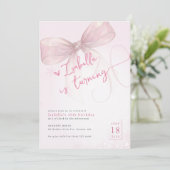 Pink Bow Winter Turning 30 Birthday Themes 招待状 (スタンド正面)