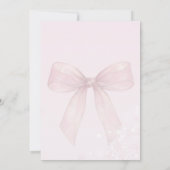 Pink Bow Winter Turning 30 Birthday Themes 招待状 (裏面)