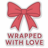 Pink Bow Wrapped With Love Coquette Aesthetic シール (正面)