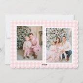 Pink Bow Wreath Christmas シーズンカード (裏面)