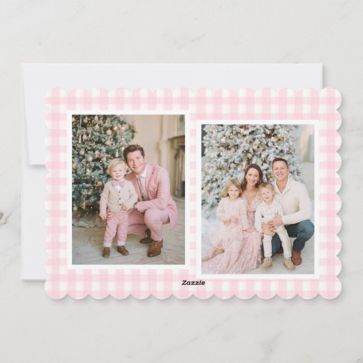 Pink Bow Wreath Christmas シーズンカード (裏面)