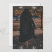 Pink Bow Your Photo Rose Gold Graduation   招待状 (裏面)