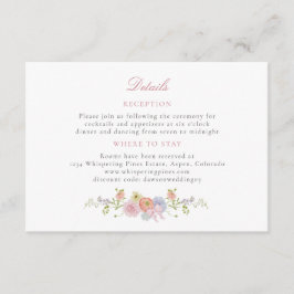 Pink Bows and Wildflowers Details エンクロージャーカード