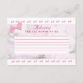 Pink Bows Baby Shower アドバイスカード (正面)