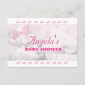Pink Bows Baby Shower エンクロージャーカード (正面)