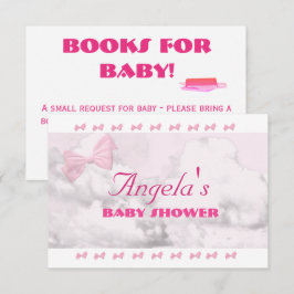 Pink Bows Baby Shower エンクロージャーカード