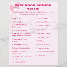 Pink Bows Baby Shower Bingo チラシ