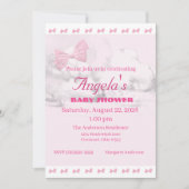 Pink Bows Baby Shower Invitation 招待状 (正面)