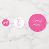 Pink Bows Baby Shower Personalized  コンフェッティ (裏面)