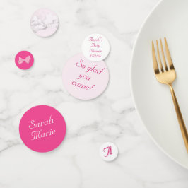 Pink Bows Baby Shower Personalized  コンフェッティ