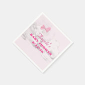 Pink Bows Baby Shower Personalized  スタンダードカクテルナプキン (角)