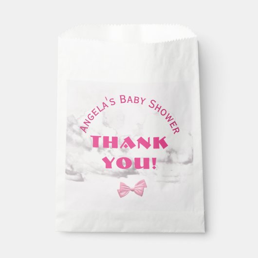 Pink Bows Baby Shower Personalized  フェイバーバッグ (正面)