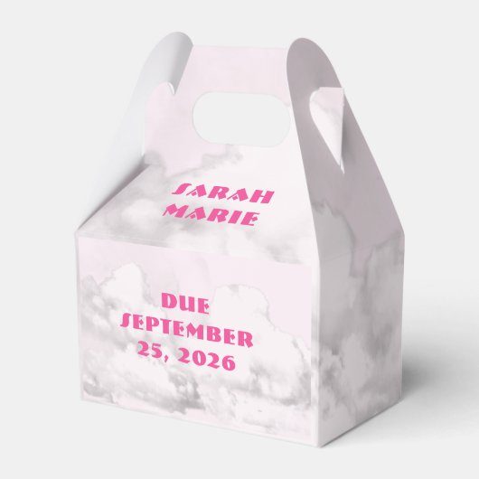 Pink Bows Baby Shower Personalized  フェイバーボックス (裏面サイド)