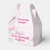 Pink Bows Baby Shower Personalized  フェイバーボックス (正面サイド)