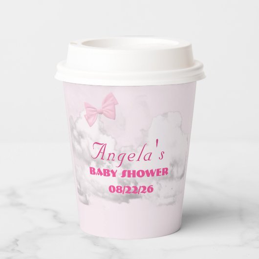 Pink Bows Baby Shower Personalized  紙コップ (裏面)