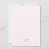Pink Bows Butterflies Baby Shower Invitation 招待状 (裏面)